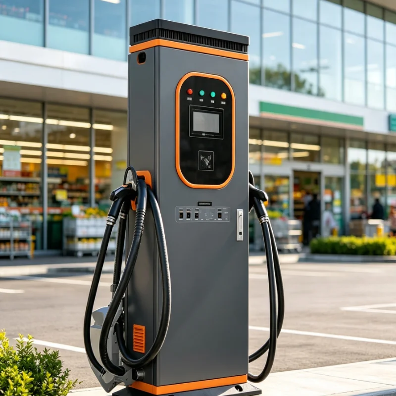 Commercial Dc Charging Pile Rfid Card Control 380v Three Phase Input Ccs2 Connector For Shopping Mall Parking Build Work