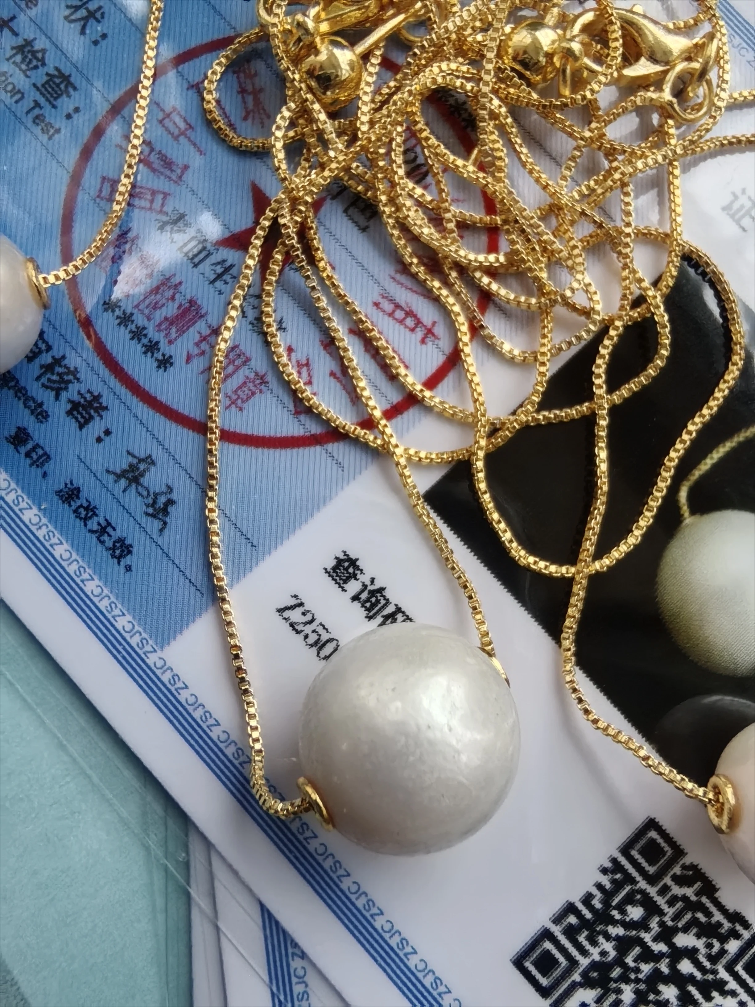 الكلاسيكية AAAA 9-10 مللي متر 10-11 مللي متر الطبيعية اليابانية جولة الأبيض تشن لو لو تونغ قلادة ، 925s (الصورة الفعلية) مع شهادة المرفقة #3