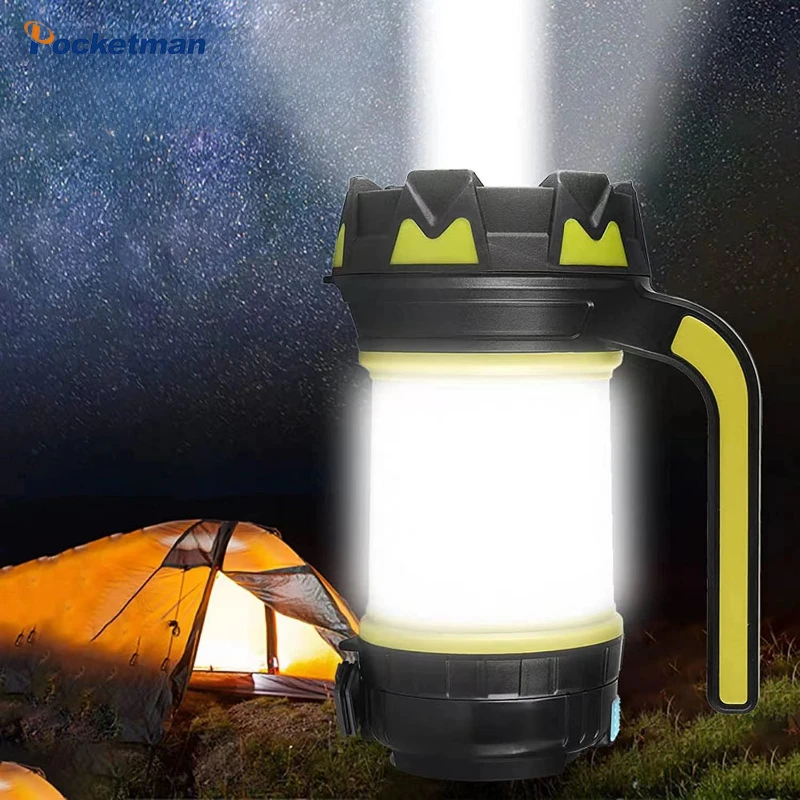 

Powerful LED Camping Light Outdoor Water Proof Work Light Portable Searchlight Spotlight Emergency Lamp Power Bank Flashlight