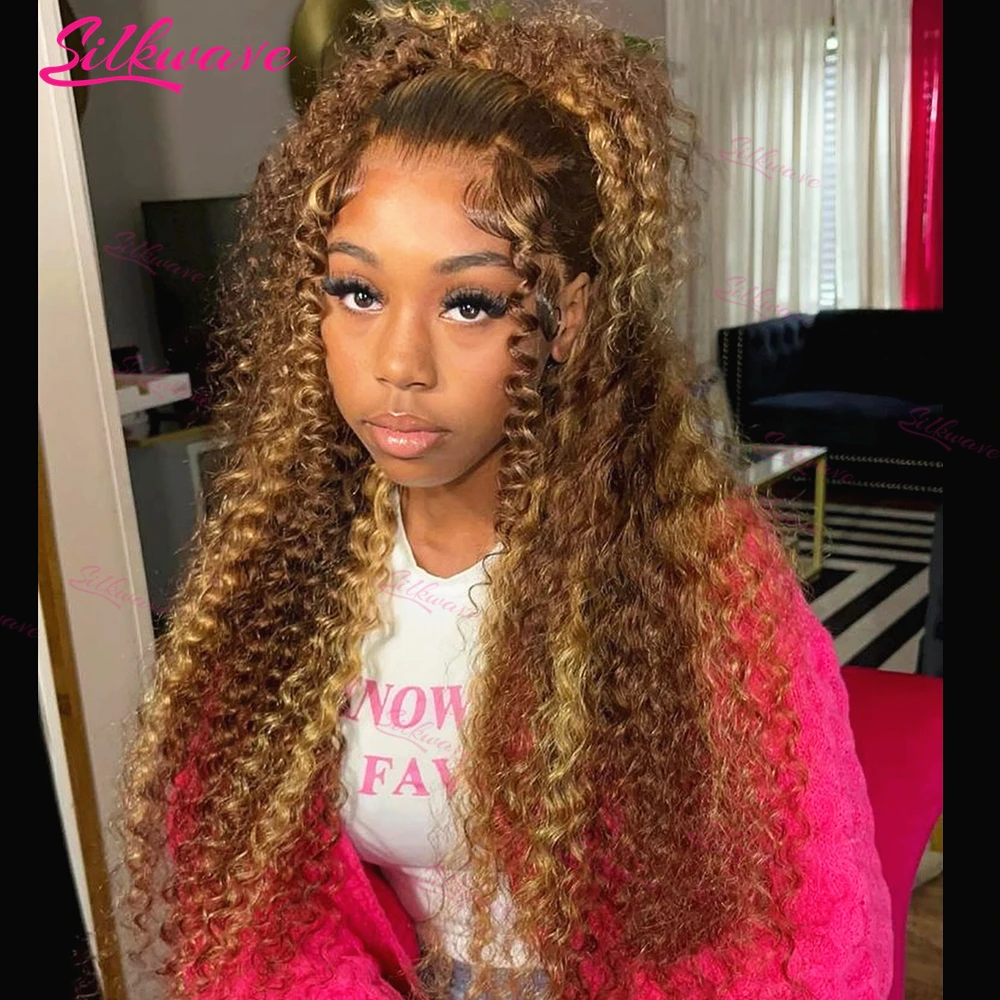 Silkwave Highlight 13x6 Lace Frontal Wig Human Hair Deep Wave 13x4 Hd Lace Curly Highlight Blonde Ombre Colored Wigs For Women