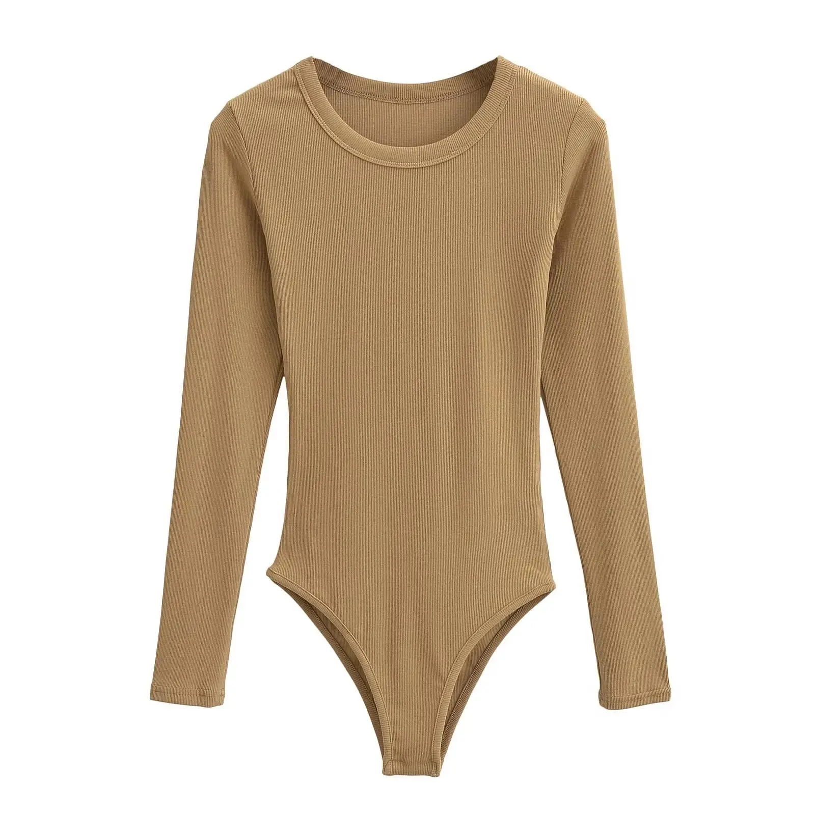 Women Long Sleeve O-neck Bodysuits Spring Autumn Basic 6 Colors Tops Jumpsuits
