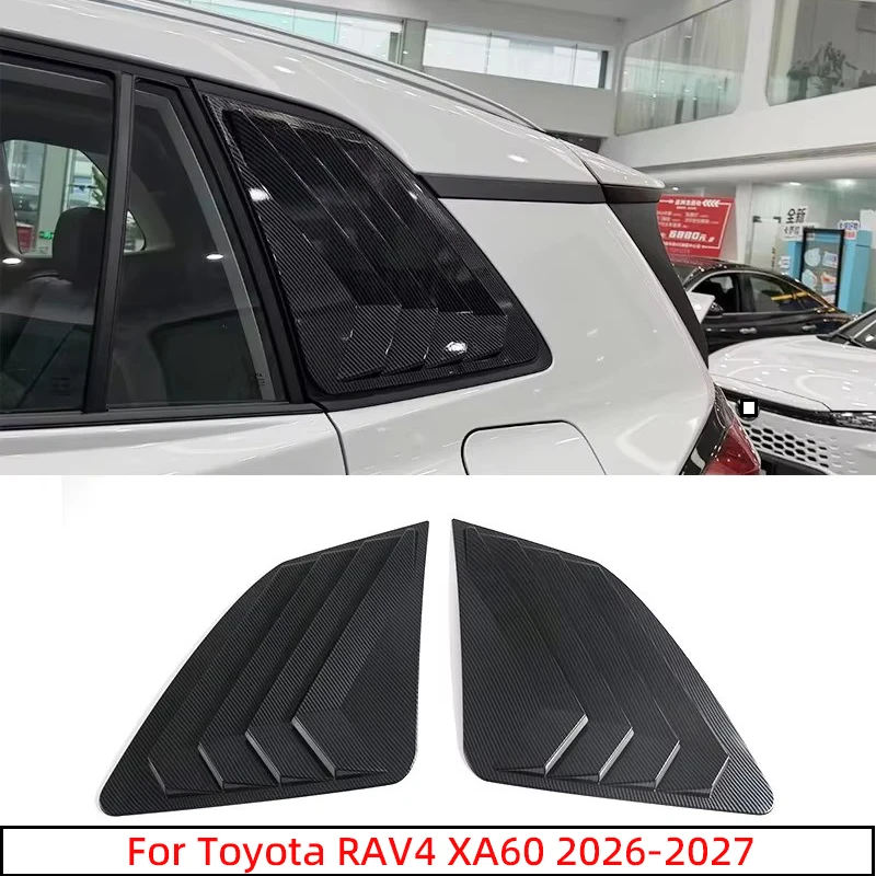 

For Toyota RAV4 XA60 2026-2027 ABS Carbon Fiber Car Rear Window Triangular Deflector Decoration Sticker Auto Accessories