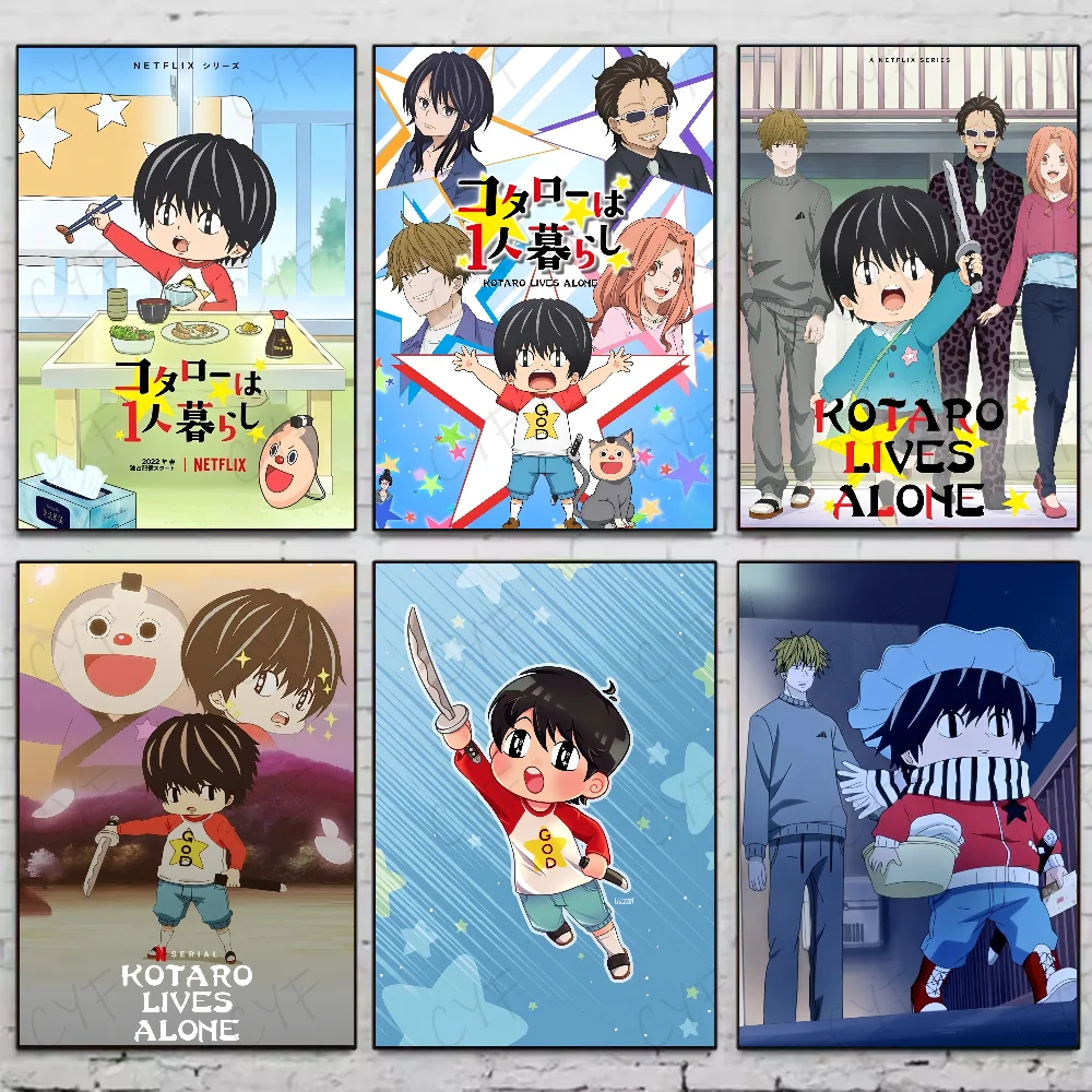 1PC Cute K-Kotaro Lives Alone Anime Poster Waterproof Wall Art Sticker For Bar Living Room Vintage Decor High Quality Print Gift