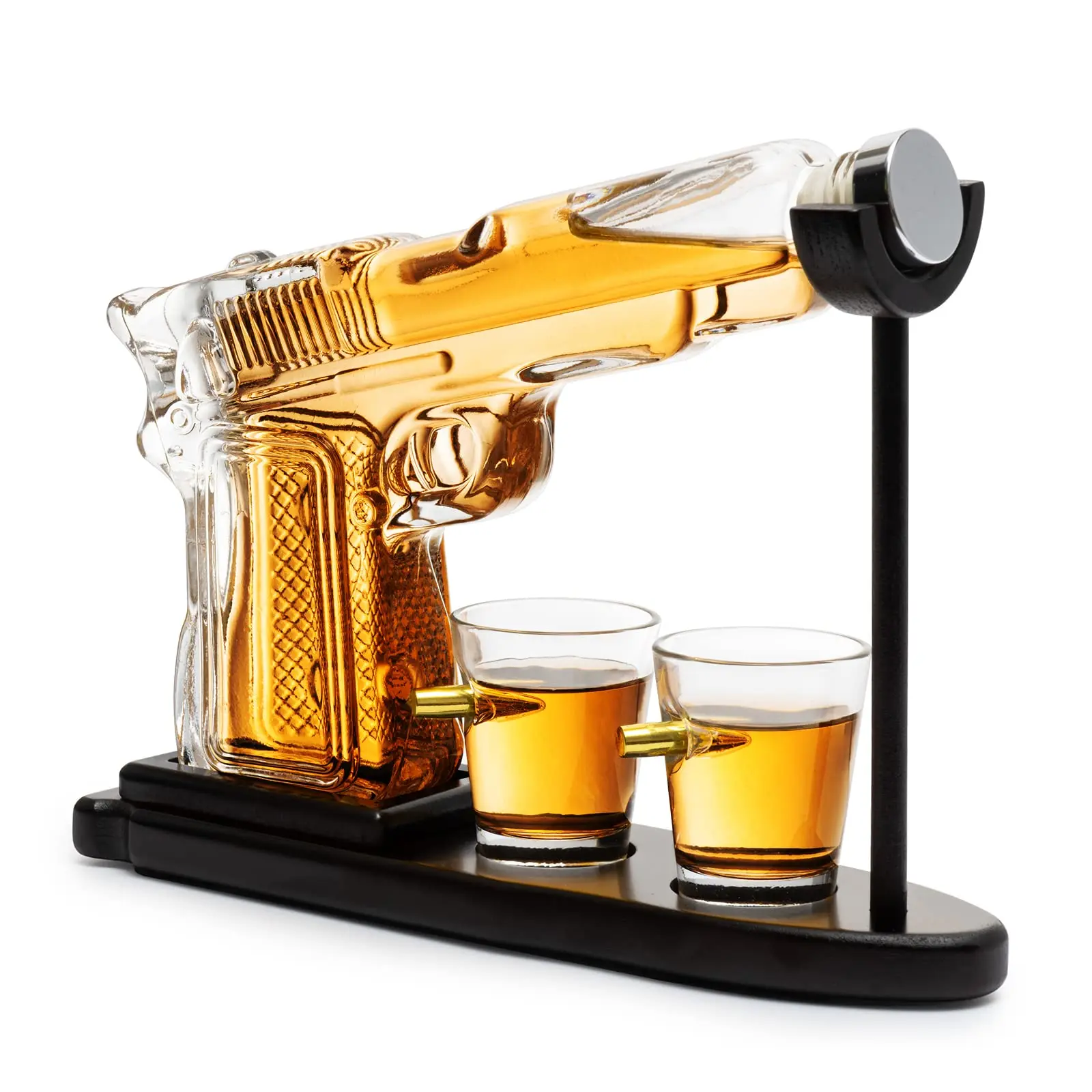 Gun Whiskey Decanter Set 300ml with 2 Shot Glasses – Father's Day Gift Ideas Birthday Presents, Liquor Dispenser for Bourbon, Al