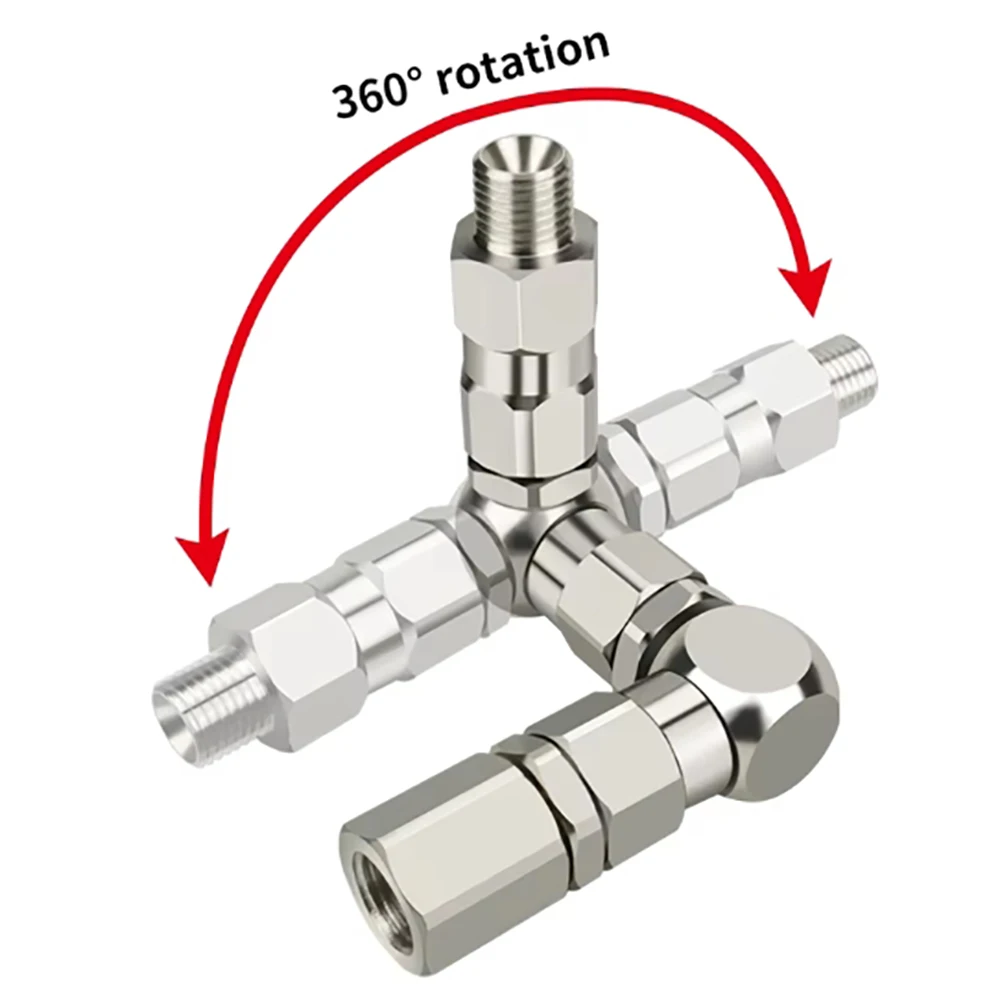 1Pc 1/4 1/2 3/8 Z-type Rotary Joint 6500PSI Sprayer Pump Accessory Stainless Steel 360° Rotation Sprayer Pump Accessory ﻿