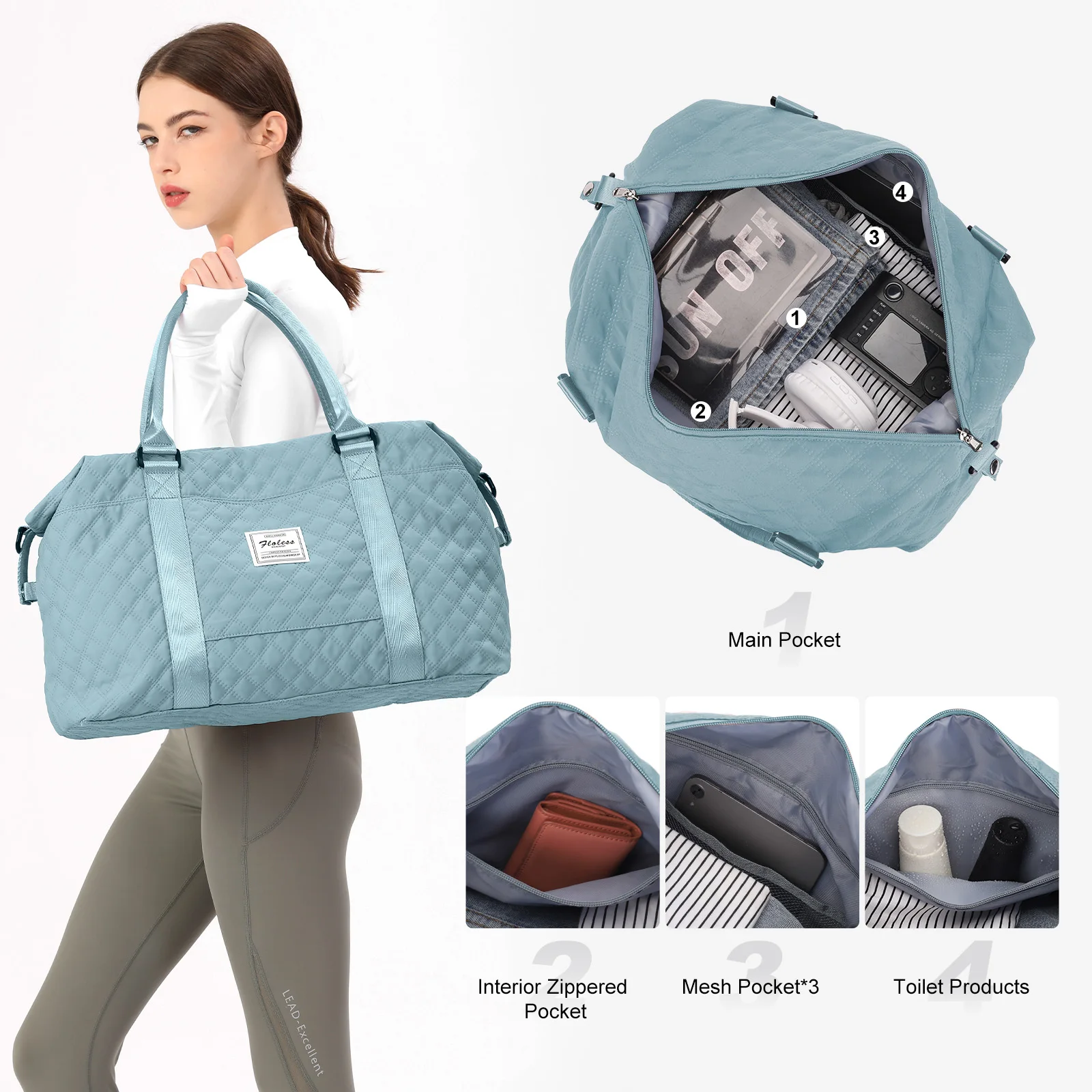 حقائب الأمتعة حقيبة المقصورة حقيبة السفر، حزمة حقائب اللياقة البدنية الرياضية، حقيبة عطلة نهاية الأسبوع على شاطئ البحر قصيرة المدى، فصل جاف مبلل