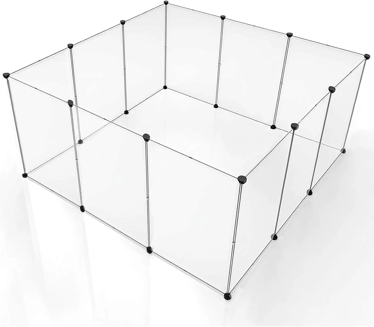 

Clear Acrylic Pet Playpen, Portable Indoor Fence for Dogs, Cats, Rabbits, 28x20 Inch Customizable Panels