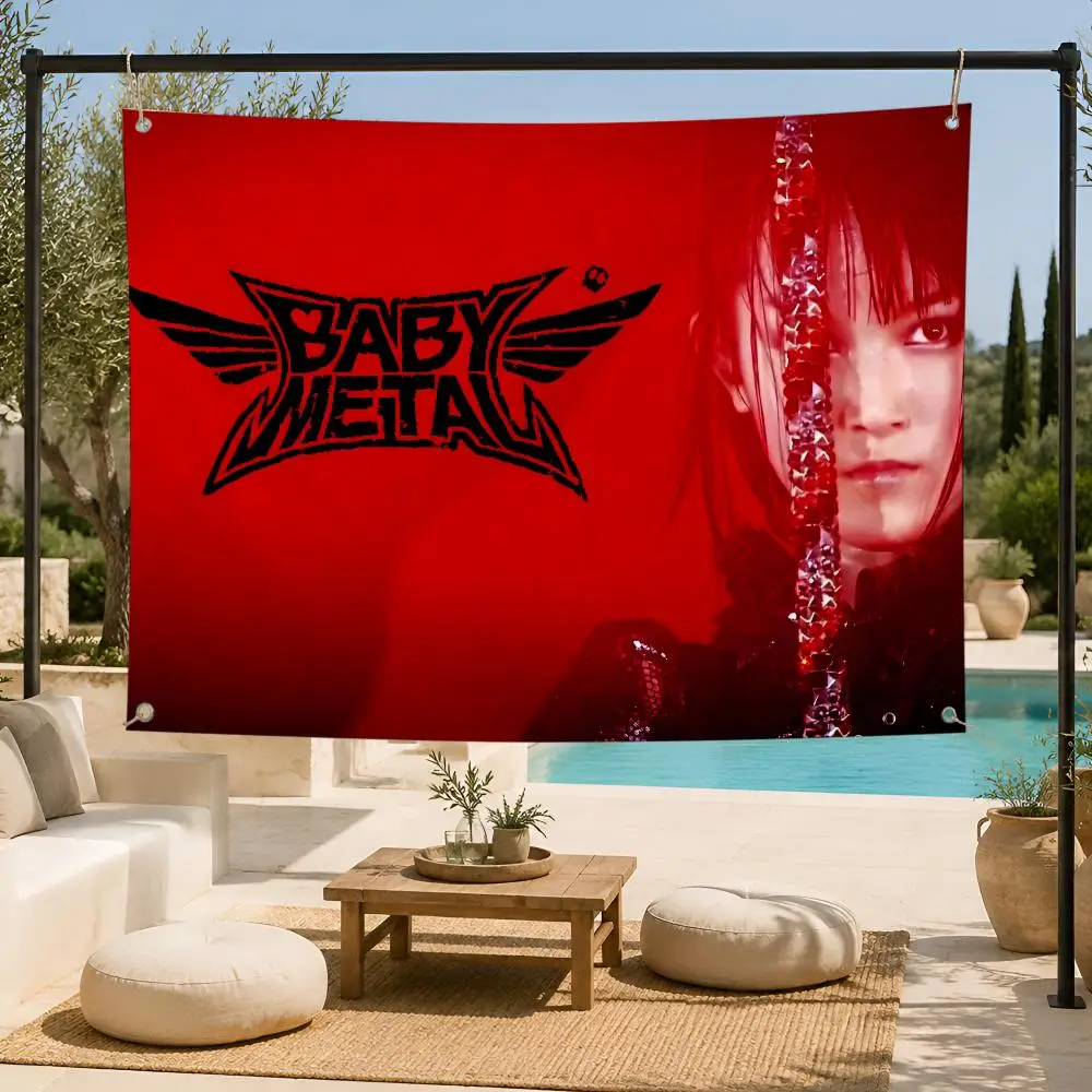Metal Idol B-BABYMETAL Flags Fan support, home, dormitory, wall decoration, outdoor camping, party banners, gifts