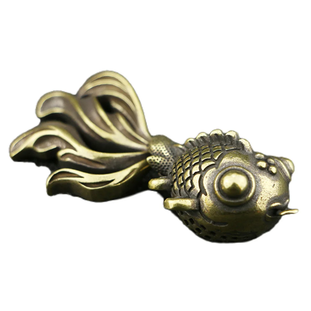 

Goldfish Keychain Pendant Brass Craft Diy Decor Small Key Ring Ornament Vintage Style Key Hanging Gadget Jewelry Making Supplies