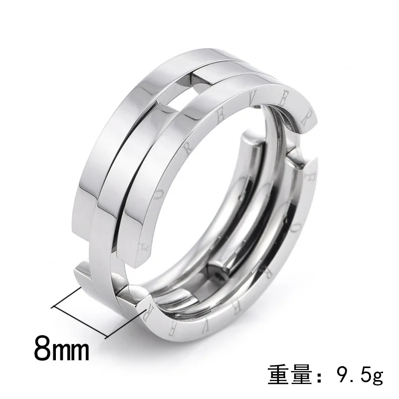 Trendy Personality Punk Style Deformation Kissing Fish with Stainless Steel Rings Size 7-13