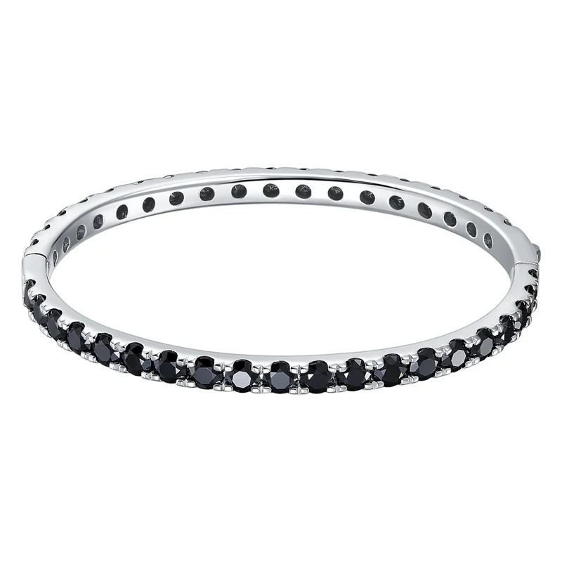 Bracelet de tennis en moissanite noire, plaqué or blanc 18 carats, diamant de laboratoire, argent pur 925, bijoux fins, GRA, 4mm