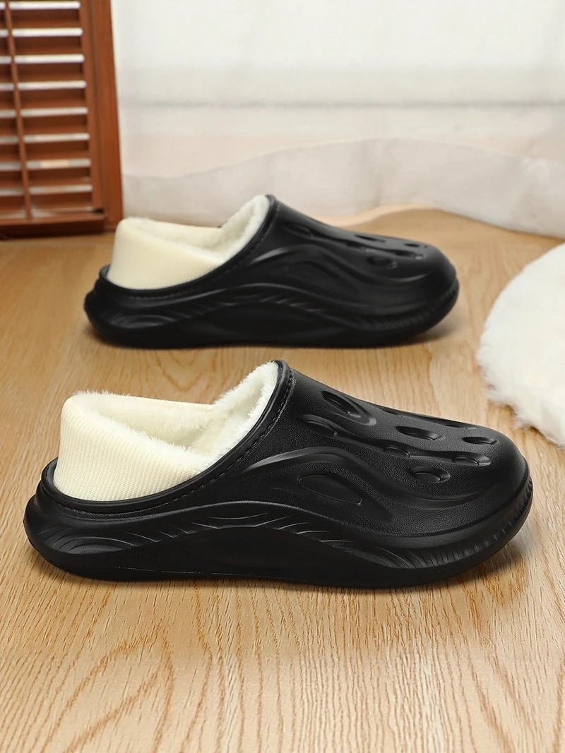 

Northeast Cotton Slippers Men's Winter Outdoor Waterproof Non-slip Indoor Home Warm Fleece Slippers Comfortable Slip-On Shoes