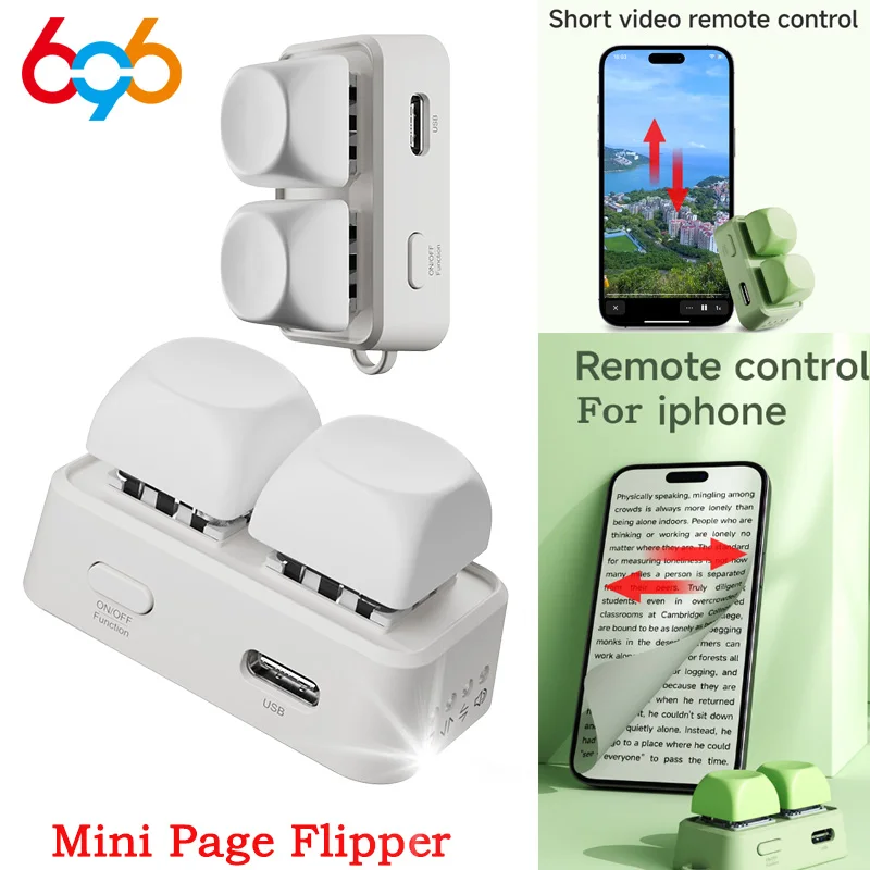 Newest Portable Blue Tooth Remote Control Swipe Short Videos Mini Keypad Dual Button E-book Page Turner For Tablet Mobile Phone