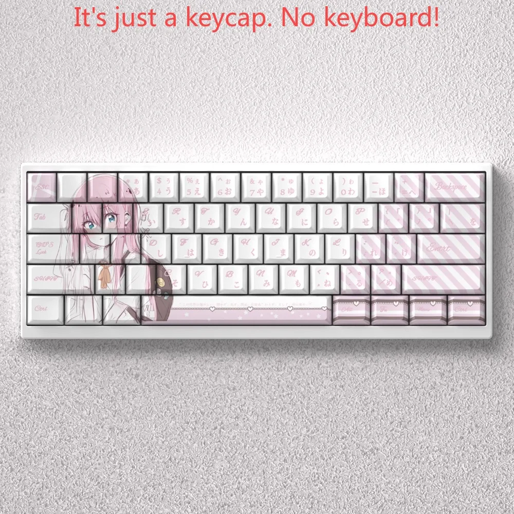 Poqi Jiang Keycap Set PBT 73 Key Carved Cherry Personalized Girl Keycaps Suitable for MX Switch Mechanical Keyboard 60 65 68