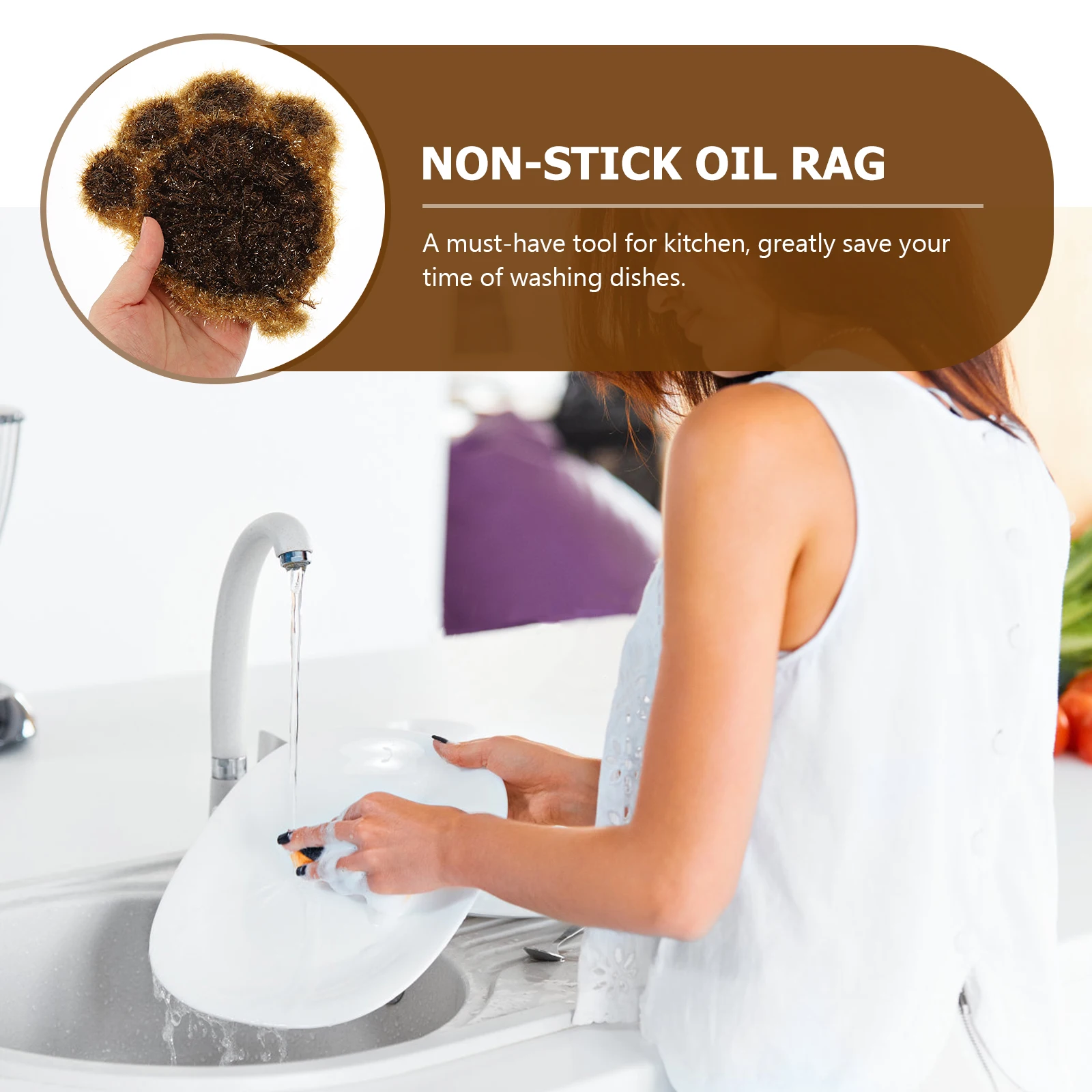 

2pcs Kitchen Dish Scrub Pads Reusable Dish Washing Towels Strong Grime Removal Non-Scratch Soft Cleaning Towel For Pots