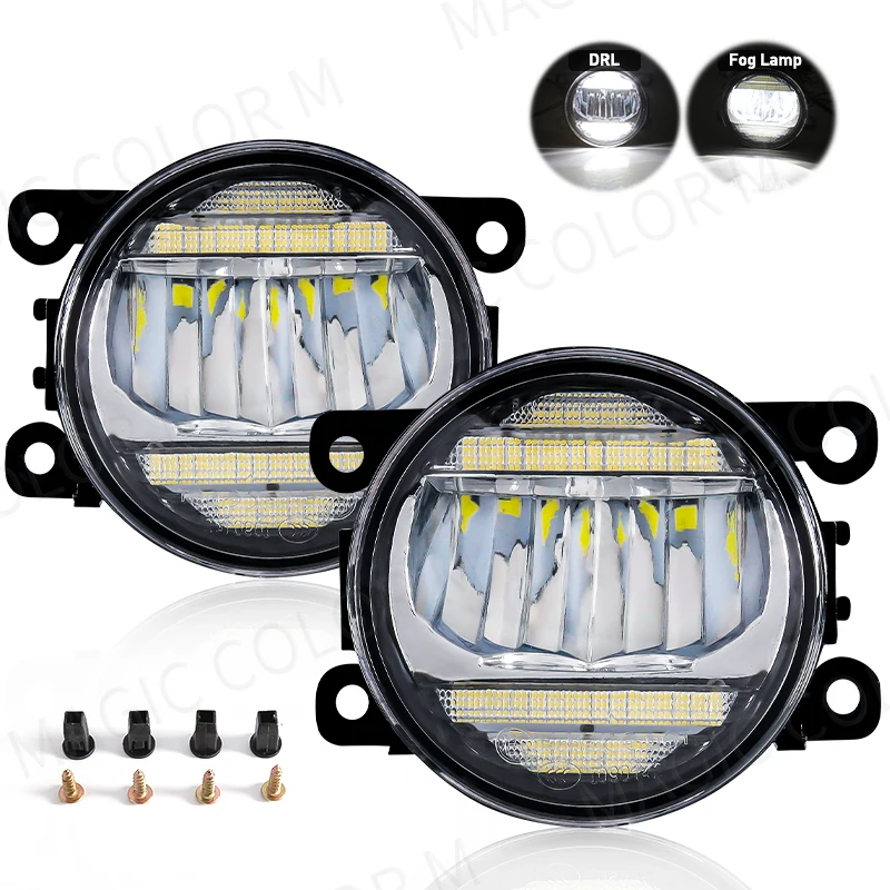 2w1 Samochodowe światła przeciwmgielne LED DRL do jazdy dziennej do Honda Accord CR-V Civic, Toyota Corolla Camry Prius, Nissan Almera 12V