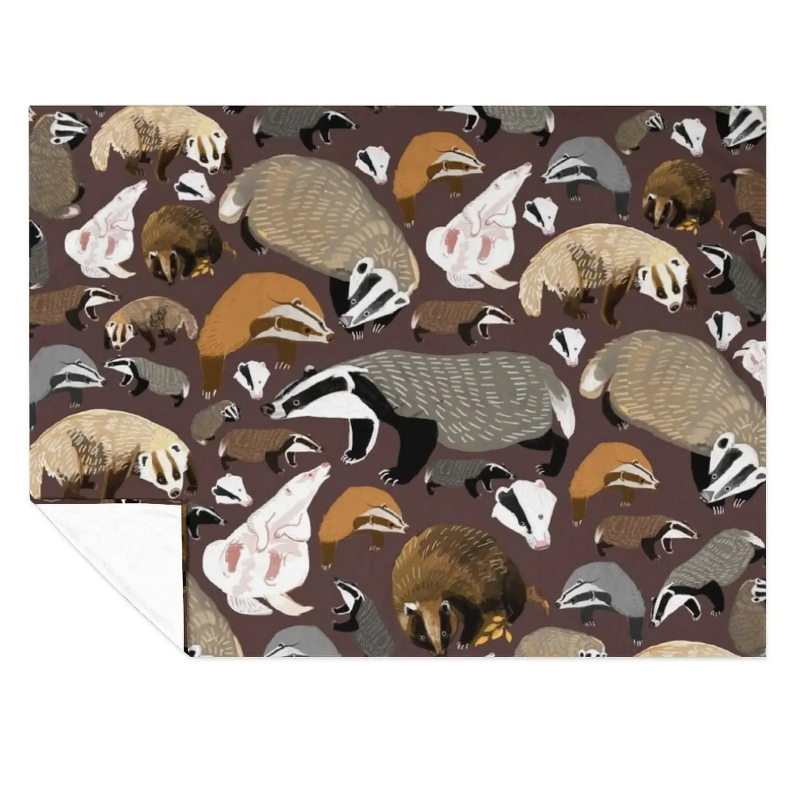 

Eurasian badgers pattern Maroon Throw Blanket wednesday Sleeping Bag heavy to sleep Vintage Blankets