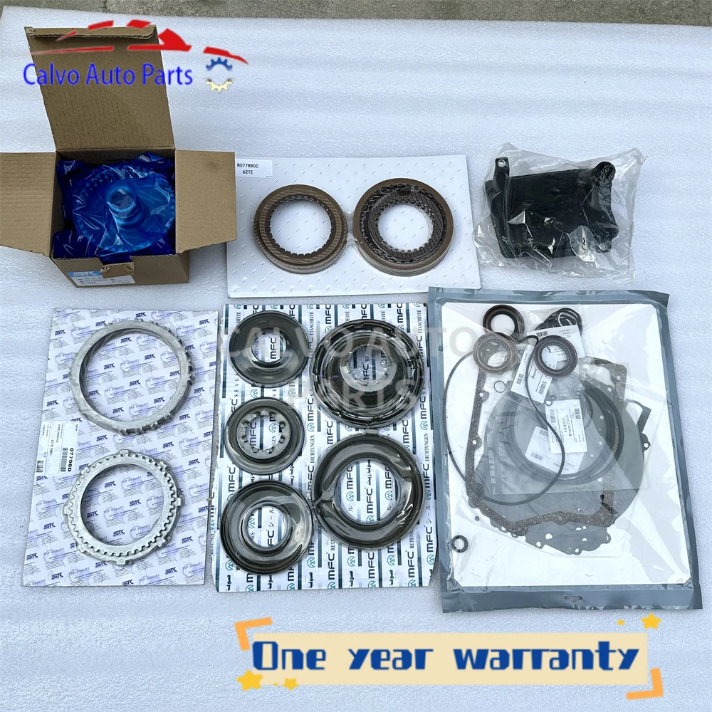 New 62TE complete transmission repair kit, replacement parts, aluminum drum seals, friction plates, steel plates, piston rings