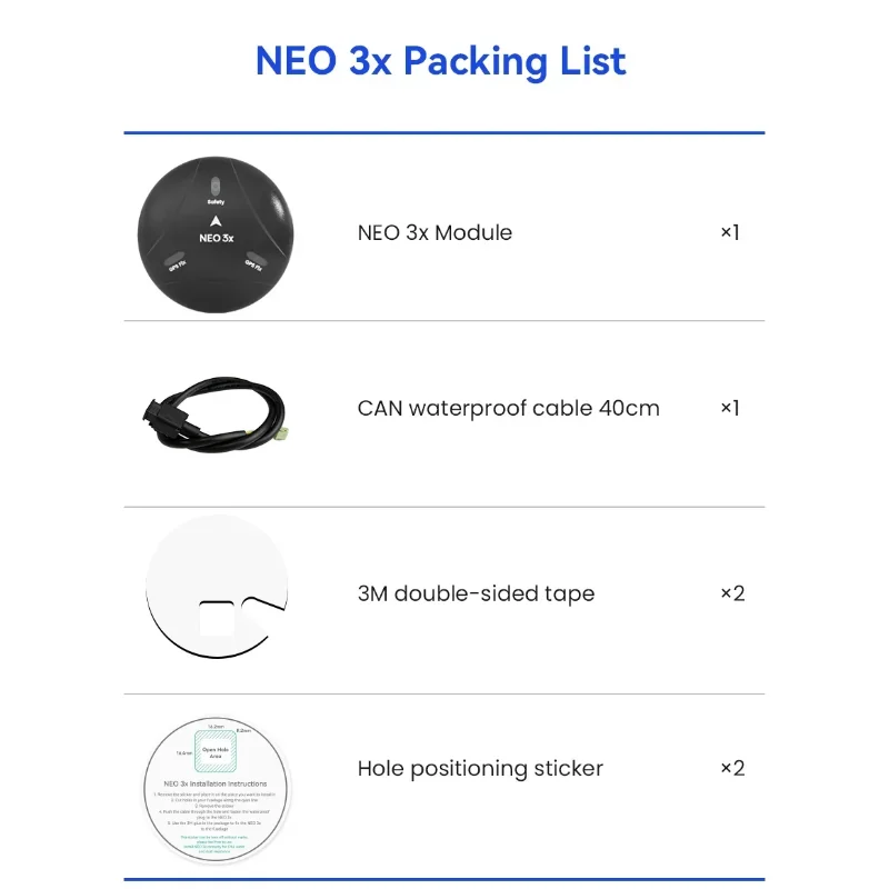 CUAV NOVO NEO 3x Ublox M9N GNSS IP66 Módulo GPS à prova de poeira e à prova d'água