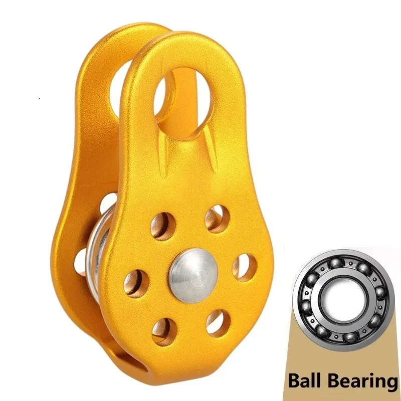 Outdoor Rock Climbing Pulley Fixed Sideplate Single Sheave With Ball Bearing High Altitud Traverse Hauling Gear