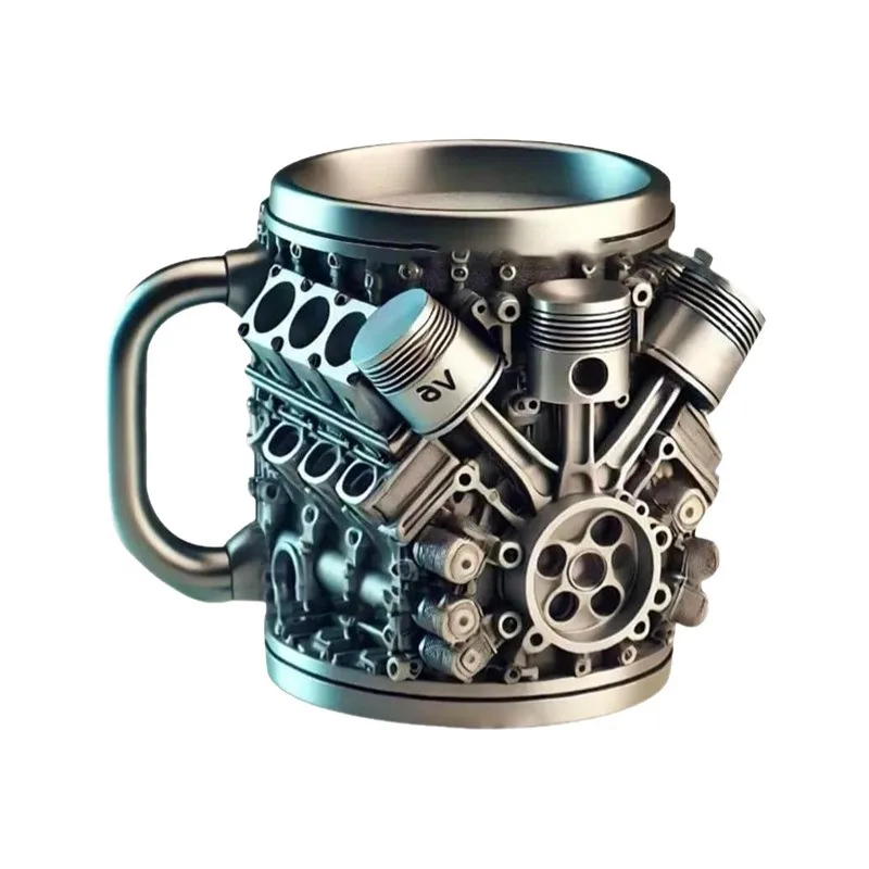 Engine Engine V8 Cup V6 Creative Mug Resin Crafts Niche Mechanical Engine Ornament