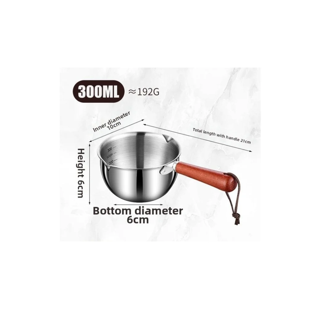180ml 300ml Stainless Steel Cooking Pot Made of 304 Grade Steel for Oil Butter Chocolate and Milk Applications