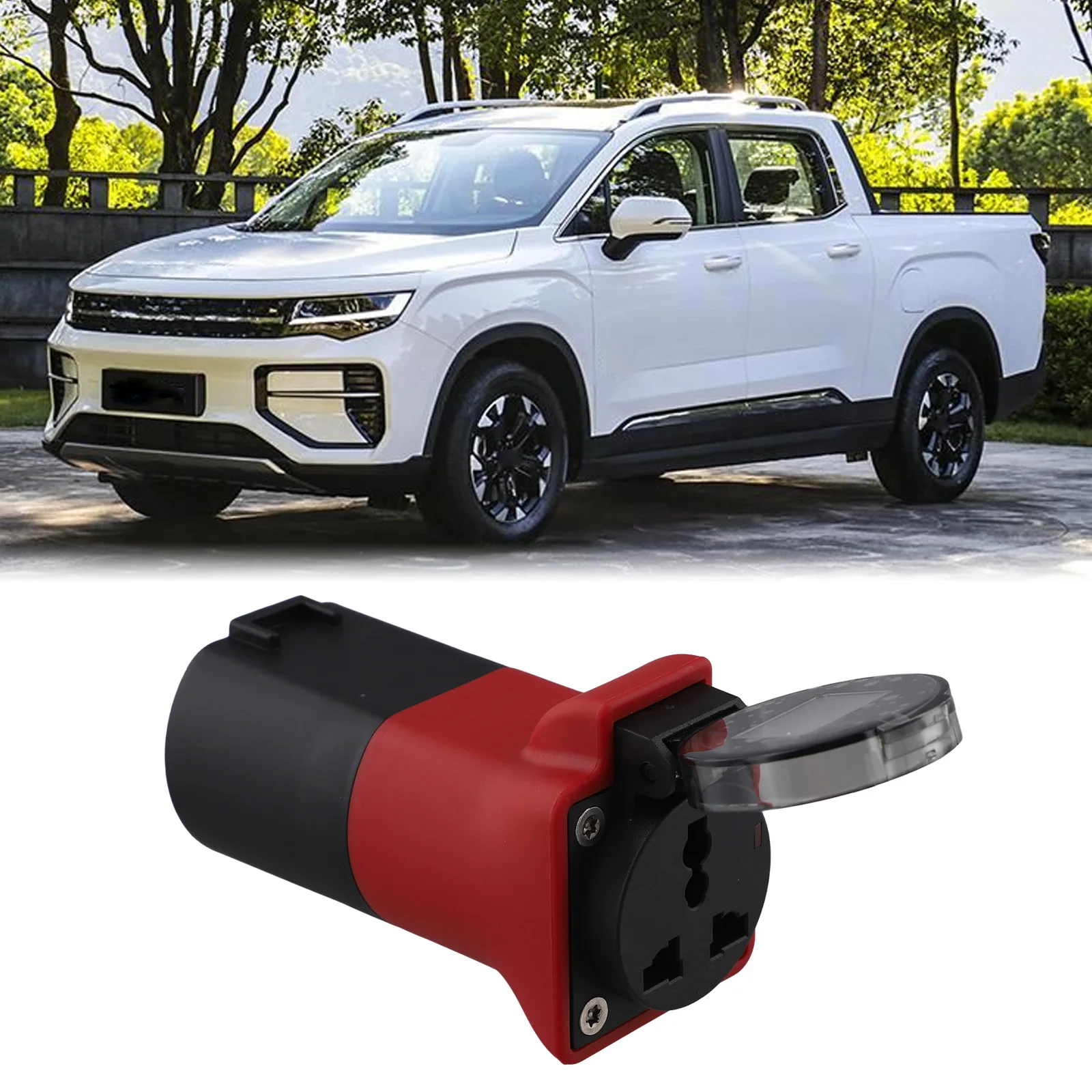 16A Car Portable Adapter Adapter Car Portable Adapter Copper Devices Plastic Socket Practical Adapter V2L 16A Car