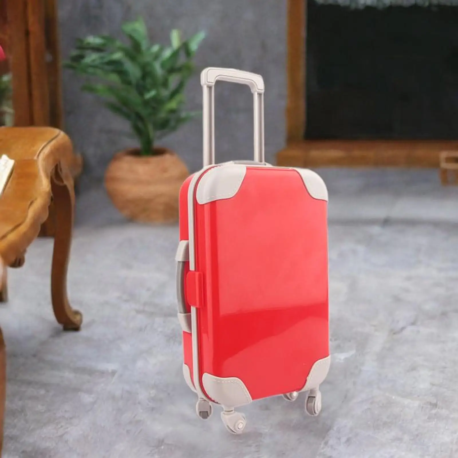 Cute Doll Suitcase Doll Travel Luggage for 18 inch Doll Children Toy Playset Yellow