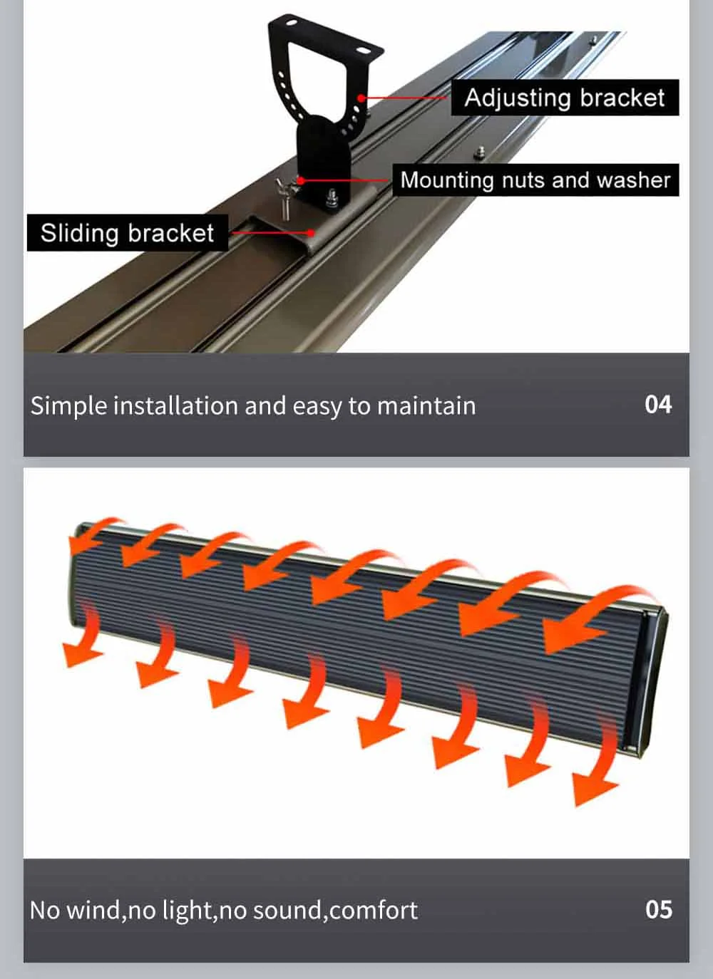 Aquecedor infravermelho externo para uso doméstico Aquecedor radiante Aquecedor elétrico de parede
