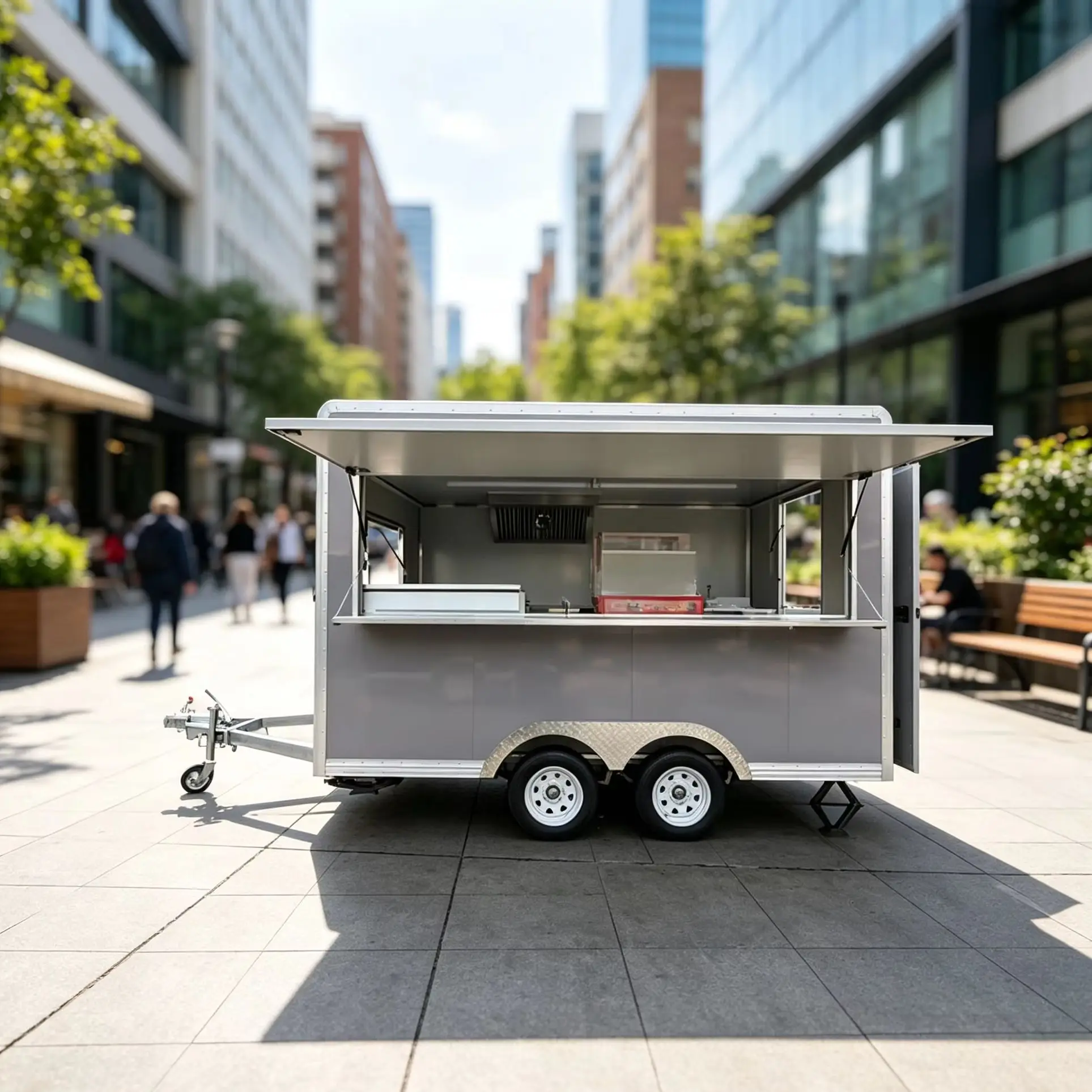 Durable Custom Double Axle Food Trailer Mobile Concession Cart For Event Vending And Outdoor Snack Business