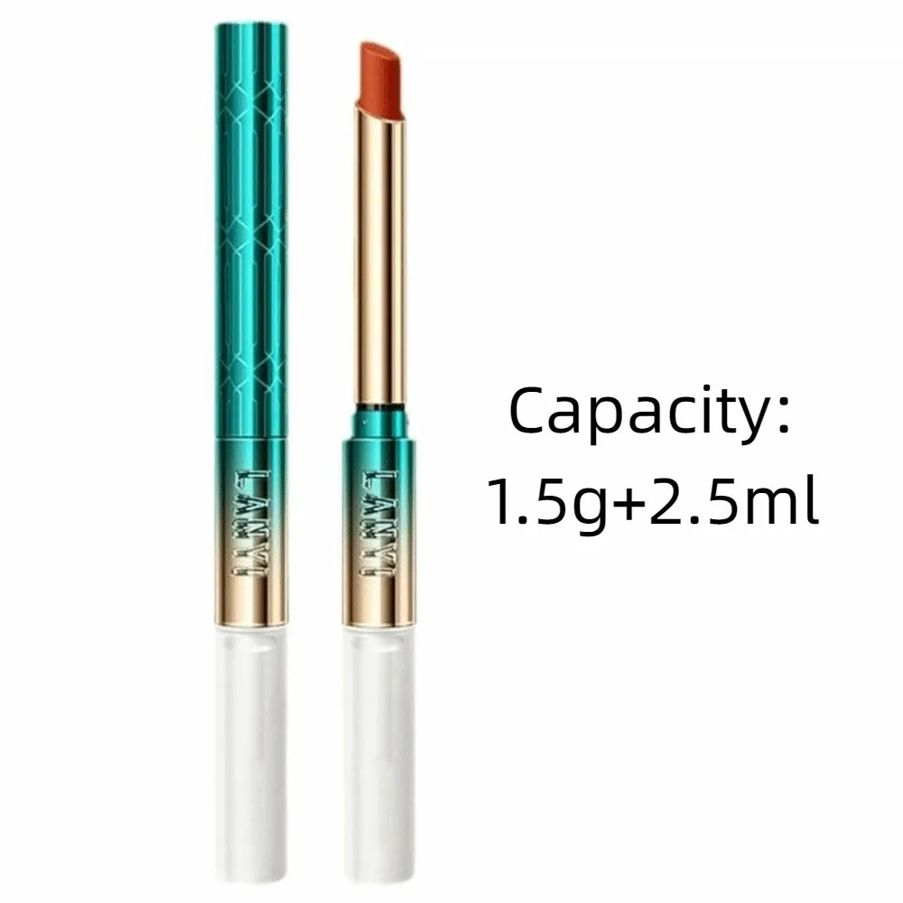 Brilho labial 2 em 1, batom aquoso à prova d'água, creme de cuidados labiais de longa duração, copo antiaderente, multifuncional, brilho labial, presentes