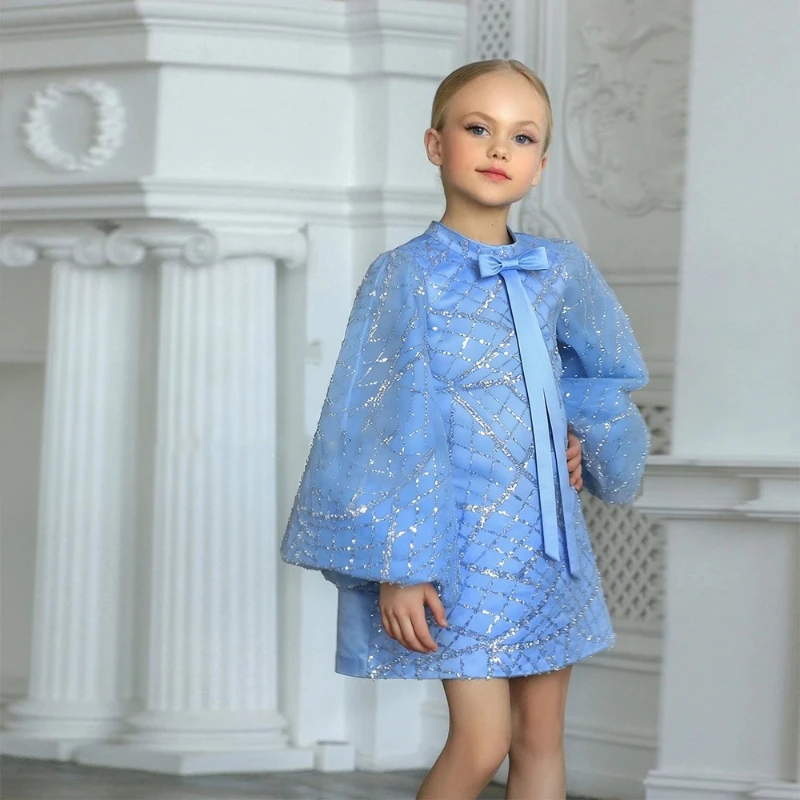 Kids Formal Princess Dress Clothes New Wedding Flower Girl Children Birthday Party Runway Banquet Outfit Pageant Gown Costume