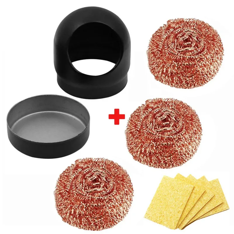 Metalldraht mit Ständer-Set zum Schweißen und Entlöten, Lötkolbenspitzen-Reiniger, Stahlkugel-Filter zur Zinnentfernung