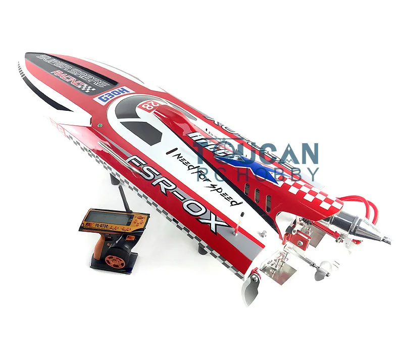 G30H 30CC Red Fiber Glass 70KM/H Gasoline Racing Toucan ARTR Remote Control Boat W/ Radio System Toucan Model THZH0053-SMT8