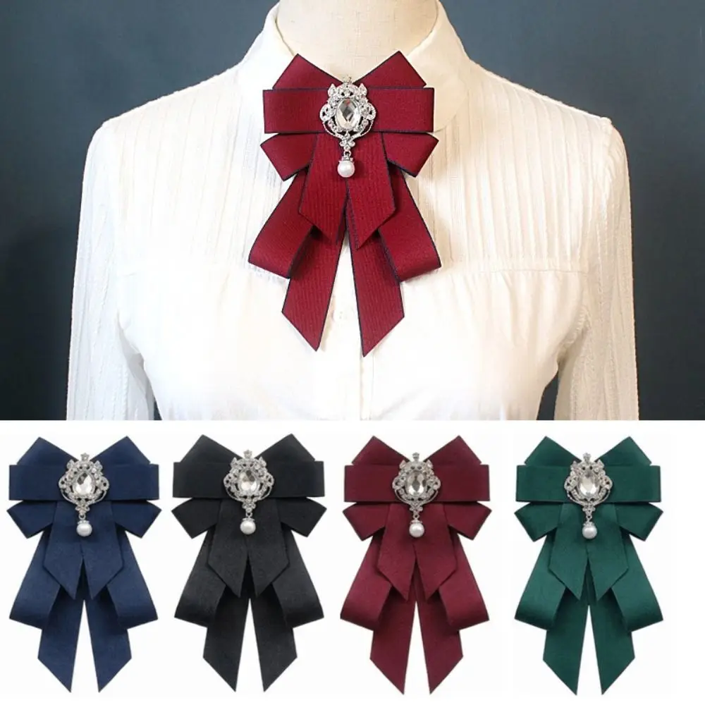 Formal Alloy Bow Tie Pre-tied Rhinestone Necktie Detachable Crystal Rhinestone Bowtie Jewelry Accessories
