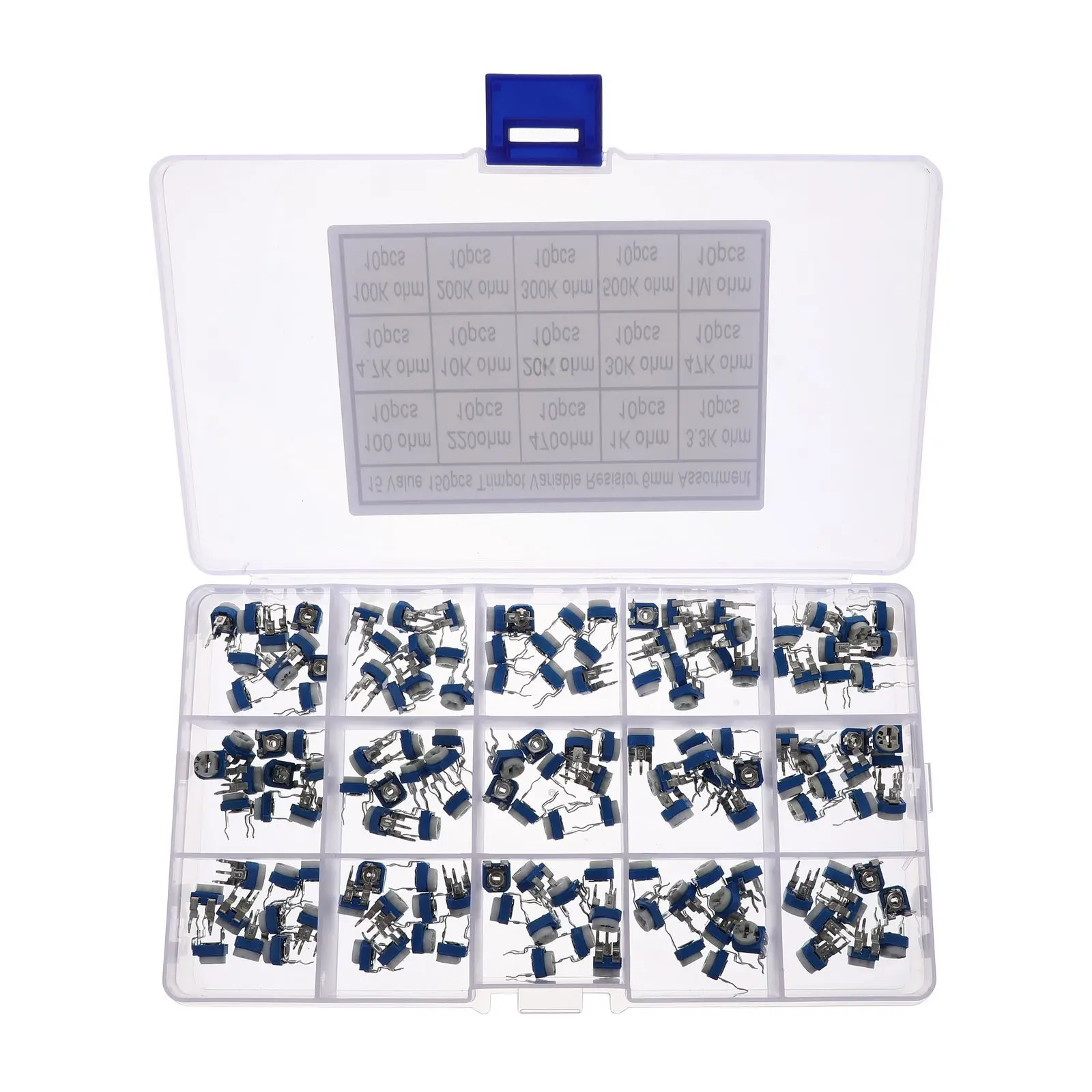 

150 Pcs Adjustable Resistor Trim Potentiometer Durable Carbon Film Through Hole High Precision Electronics Accessories