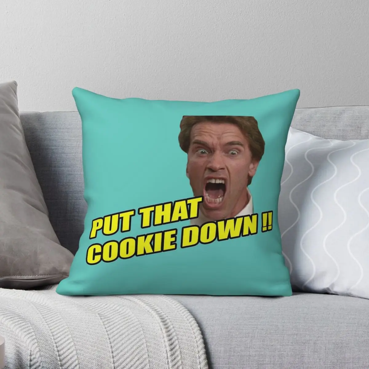 Put That Cookie Down Jingle All The Way Pillowcase Polyester Linen Velvet Pattern Zip Decorative Sofa Cushion Cover 18