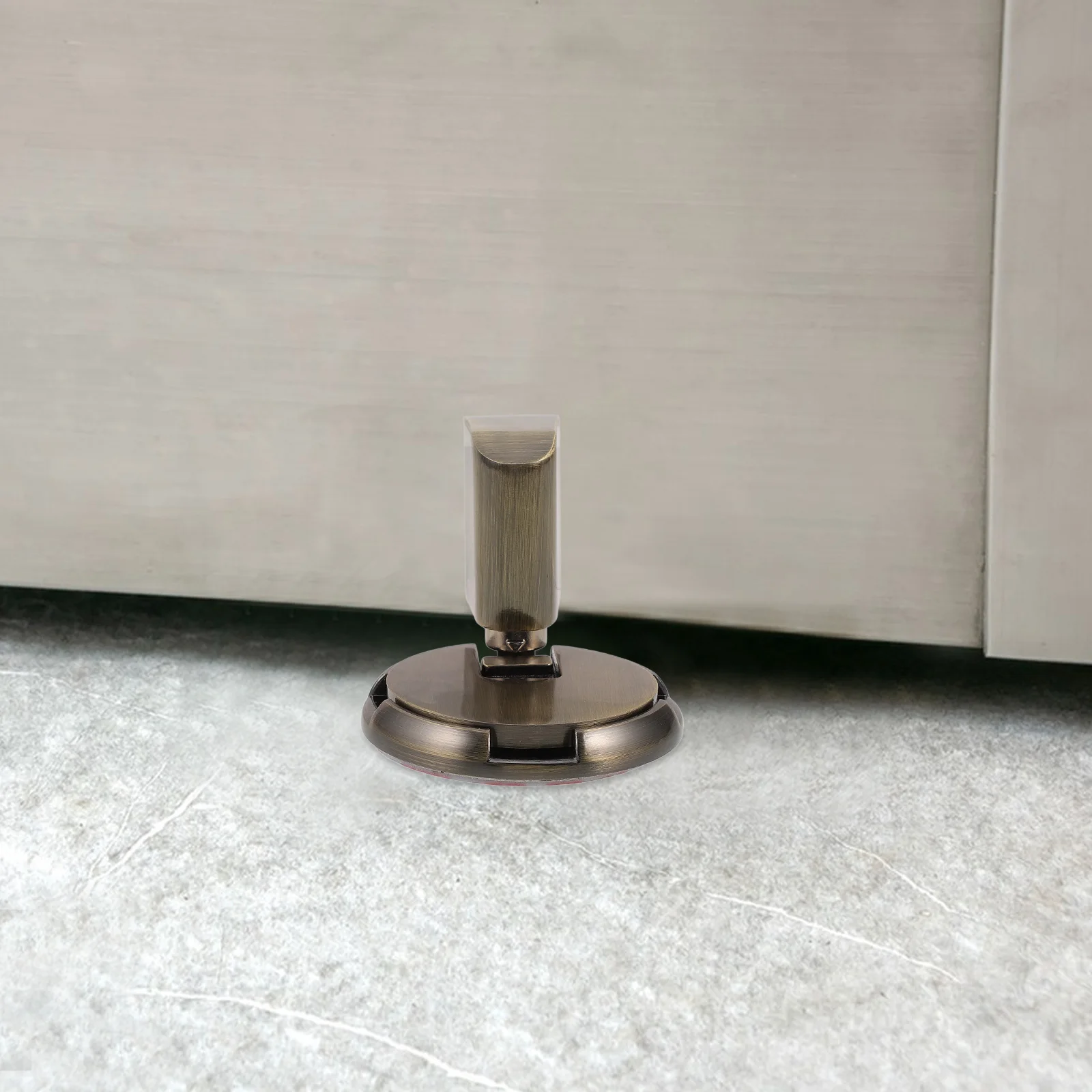 

Windproof Door Stopper Black Bumper Zinc Alloy Silent Floor Adjustable Height Heavy Duty Security Door Wedge Mechanical Suction