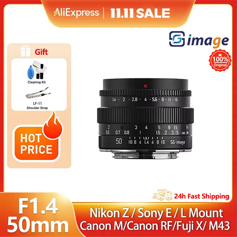 imagen-sg-50mm-f14-aps-c-lente-principal-manual-de-gran-apertura-para-sony-e-nikon-z-canon-r-eos-m-fuji-x-m43-sigma-l-a7c-zfc-a6400-xt5