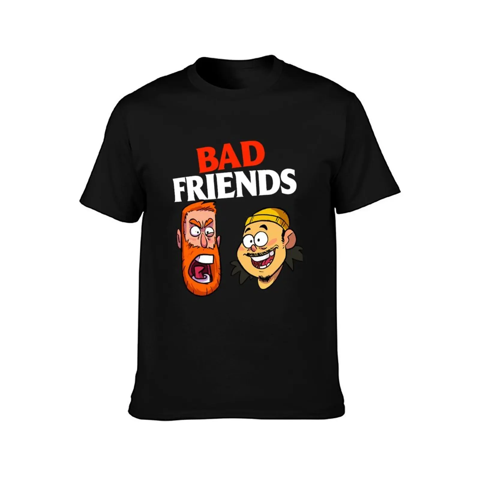 Bad Friends Podcast T-Shirt, Summer Casual Cotton Tee, Oversized Streetwear Tops, Vintage Graphic Print, Loose Fit Short Sleeve