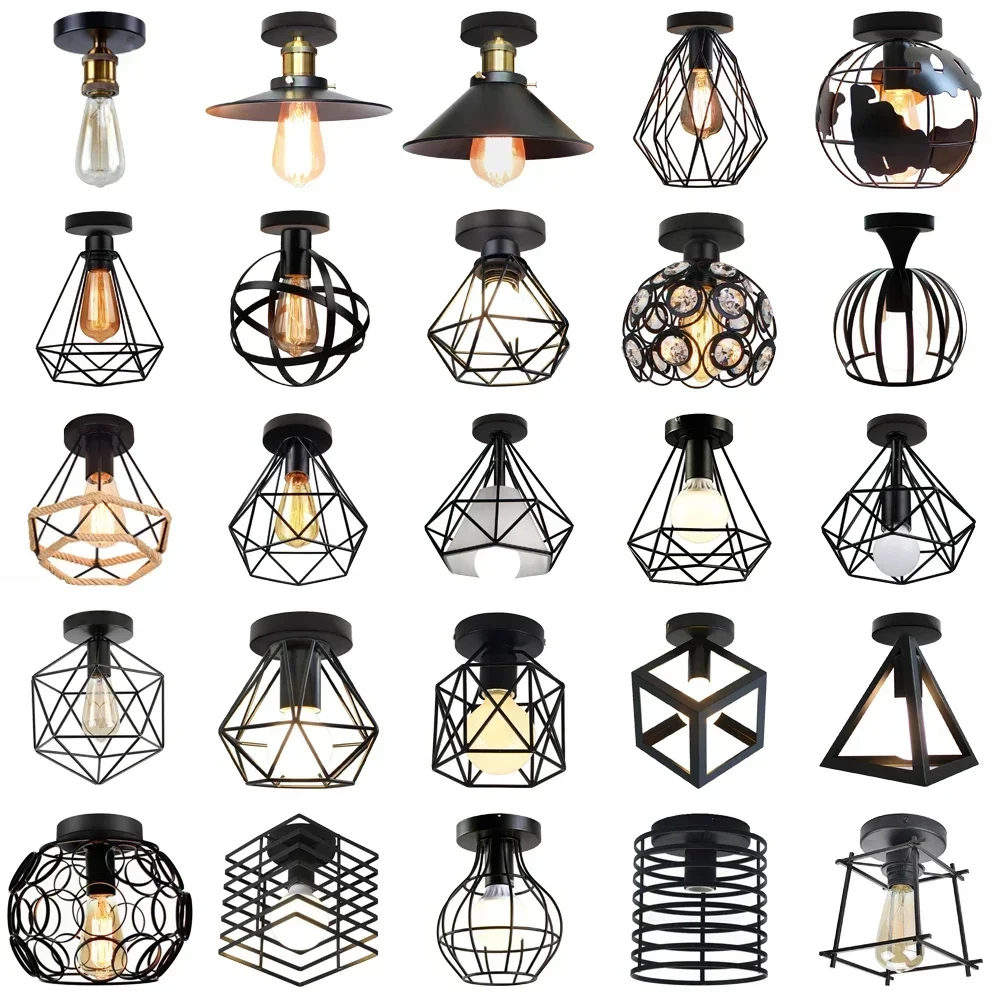 

Industrial Style Ceiling Light Single Head Creative Iron Art Restaurant Aisle Light Clothing Shop Cafe Personality Diamond Light