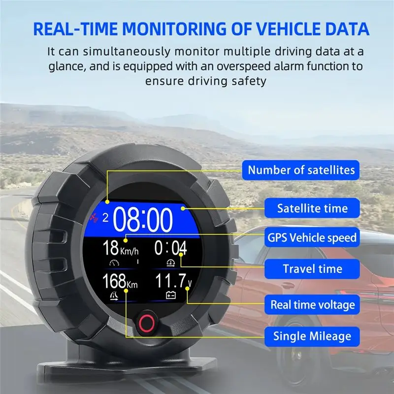 New X95 GPS Head Up Display For Off-Road Cars - Digital Inclinometer, Speedometer & Slope Meter