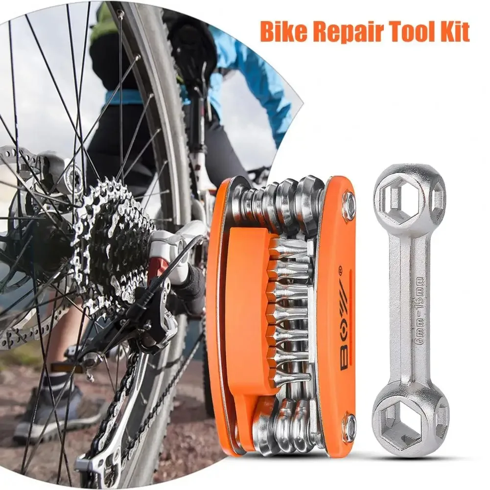 Bike Repair Tool Kit Multifunctional Professional Emergency Maintenance Bicycle Multitool with Bike Bone Wrench for Road Riding