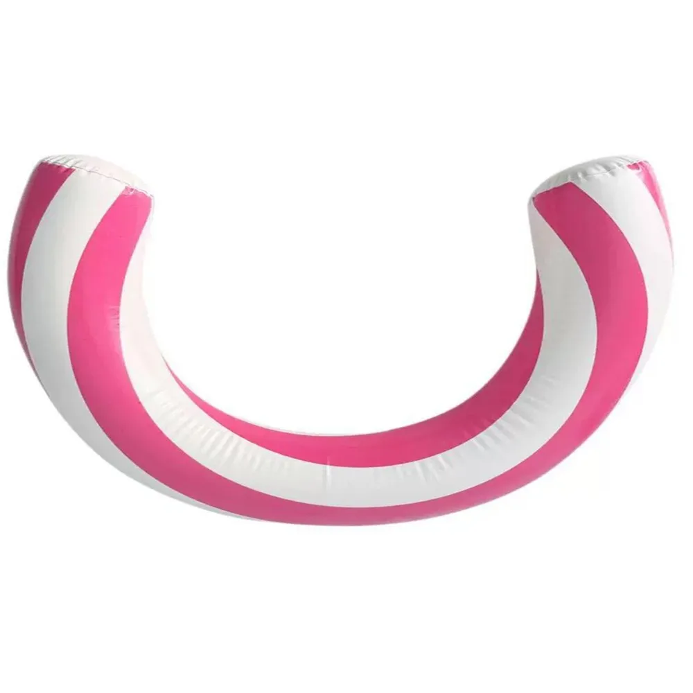Fun U-Shaped Inflatable Swimming Ring Striped Arch Shape Swimming Pool Float Portable PVC Swimming Ring Arch Swimming Pool