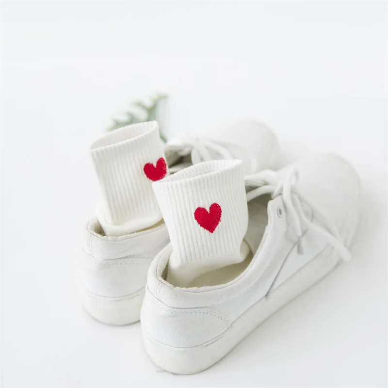 5 أزواج من الجوارب القطنية القصيرة Harajuku الجدة الحب القلب نمط الجوارب الهيب هوب بلون لطيف الجوارب #6