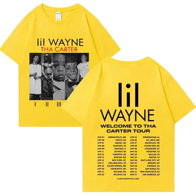 Rapper Lil Wayne Album Printed Men Women T Shirts Hip Hop Oversized Print Short Sleeve T-shirt Casual Unisex Pure Cotton Tops