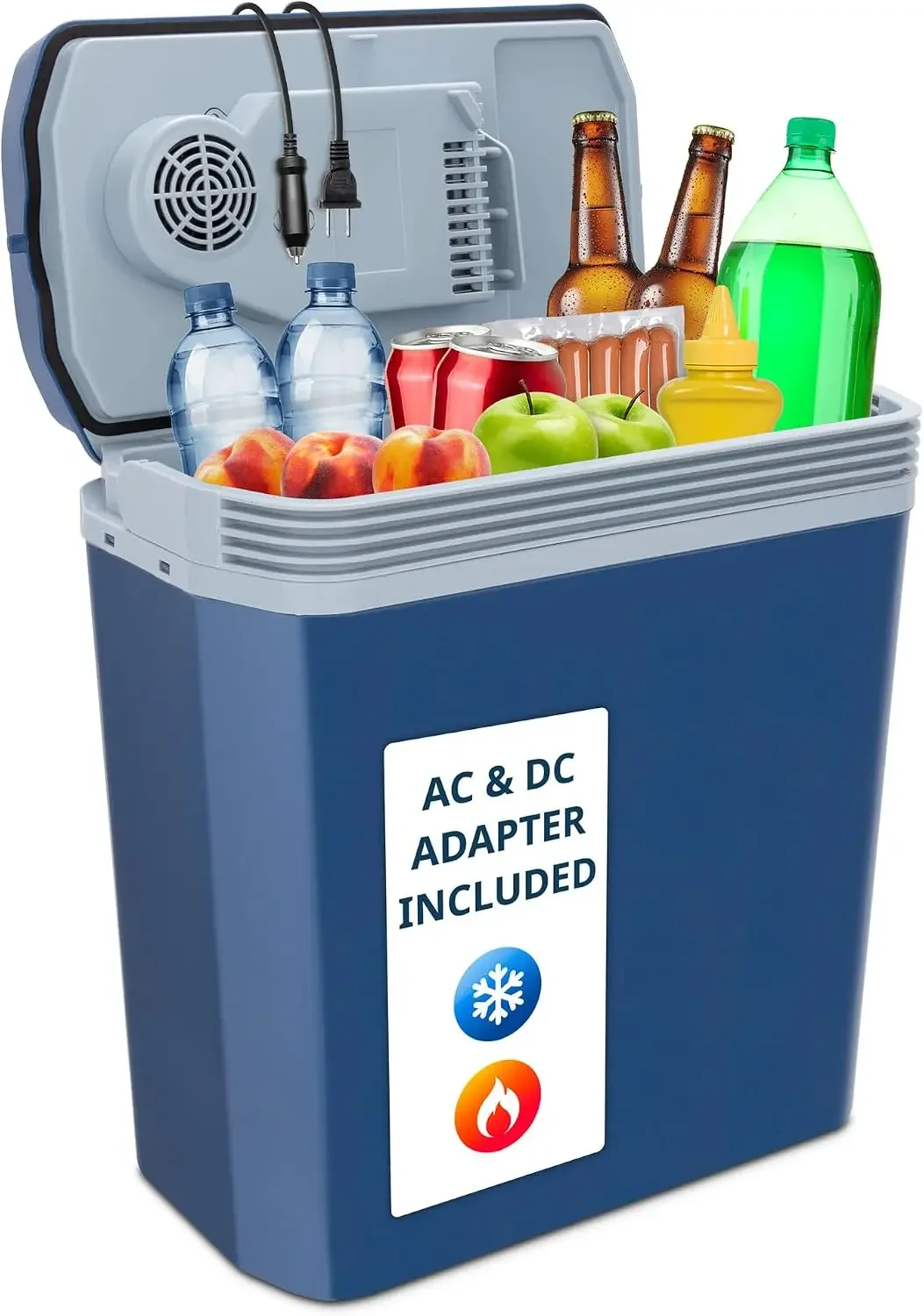 

Electric Cooler & Warmer, Portable Thermoelectric Fridge w/Handle | for Vehicles & Trucks| Includes 110V AC Home Power Cord