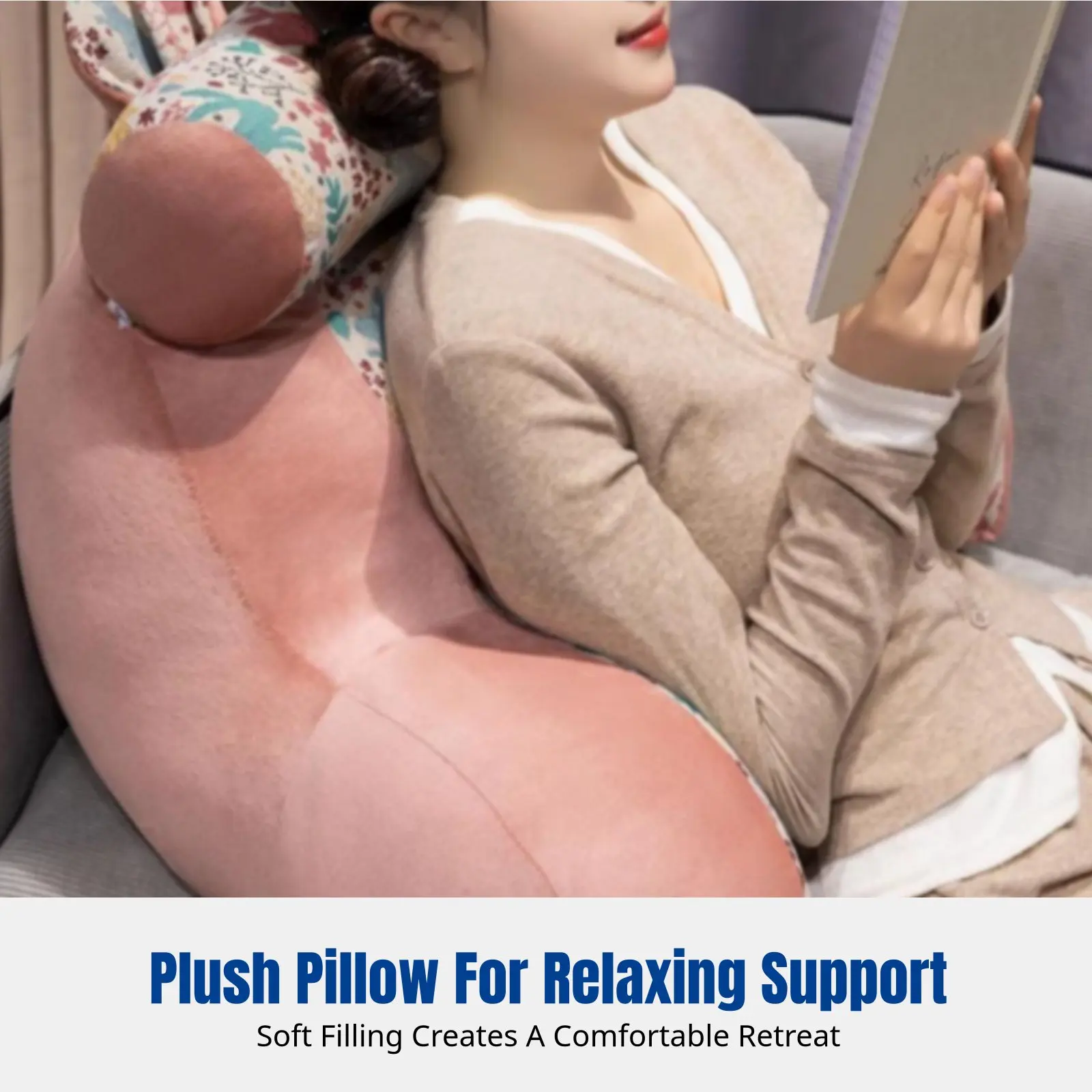 

Retro Bedside Pillow, Soft Plush Backrest, Waist Support, Sofa, Bed Study Cushion, Dormitory