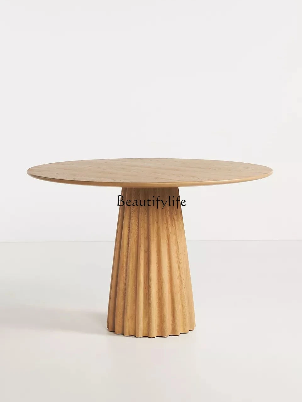 

Retro Solid Wood round Table New Classical Log Design Coffee Table