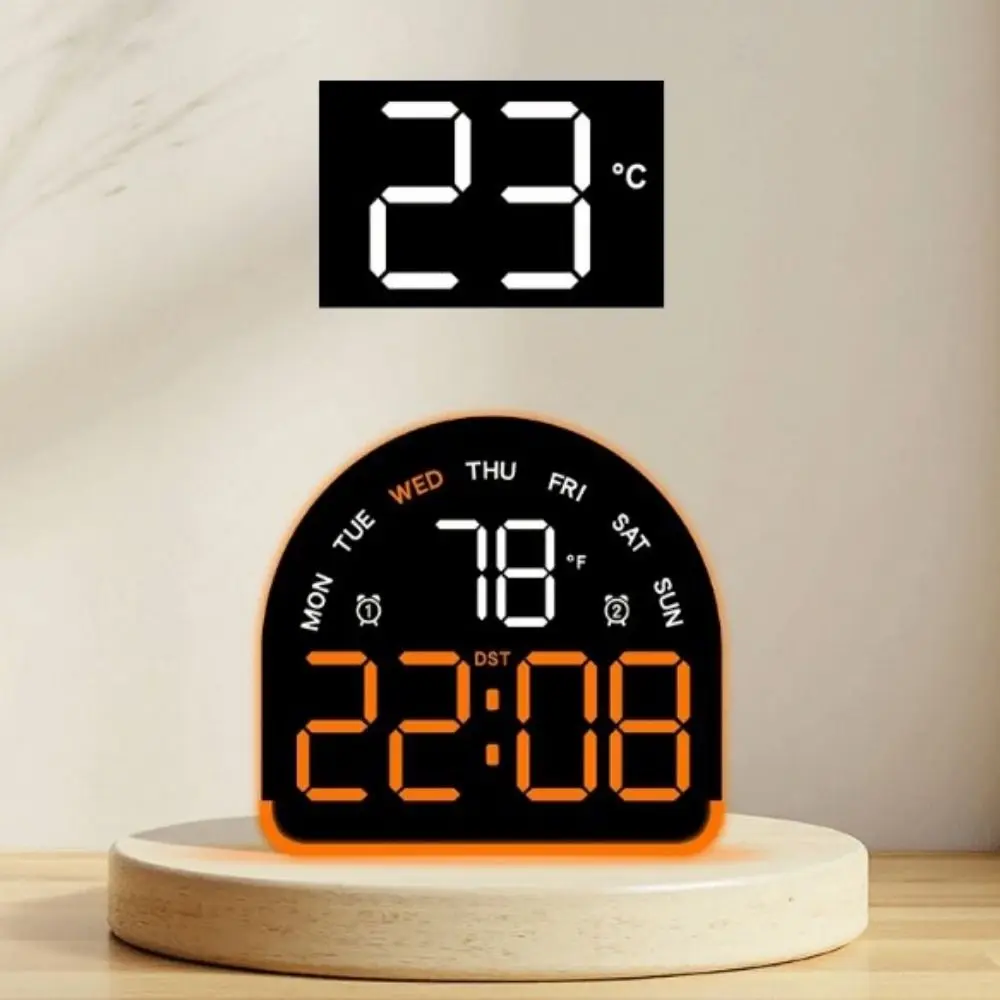 Multi-functional Digital Alarm Clock Ambient Light Temperature Display LED Clock 3 Levels Brightness Auto Dimmable Desktop Clock